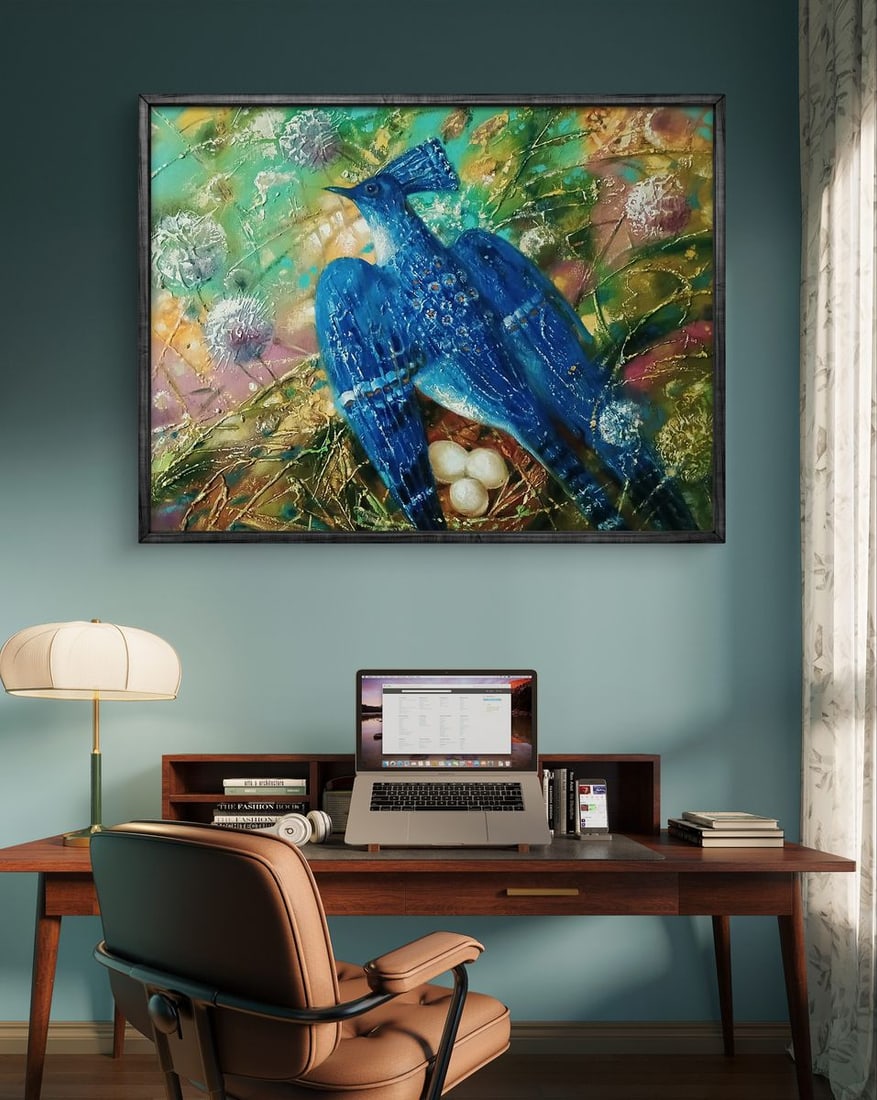 Abstract oil painting Blue Bird Anatoly Tarabanov - 3