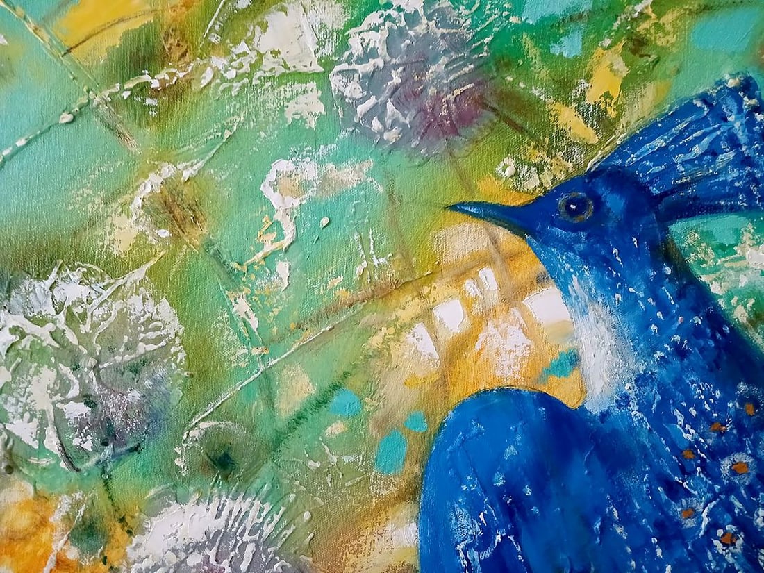 Abstract oil painting Blue Bird Anatoly Tarabanov - 4