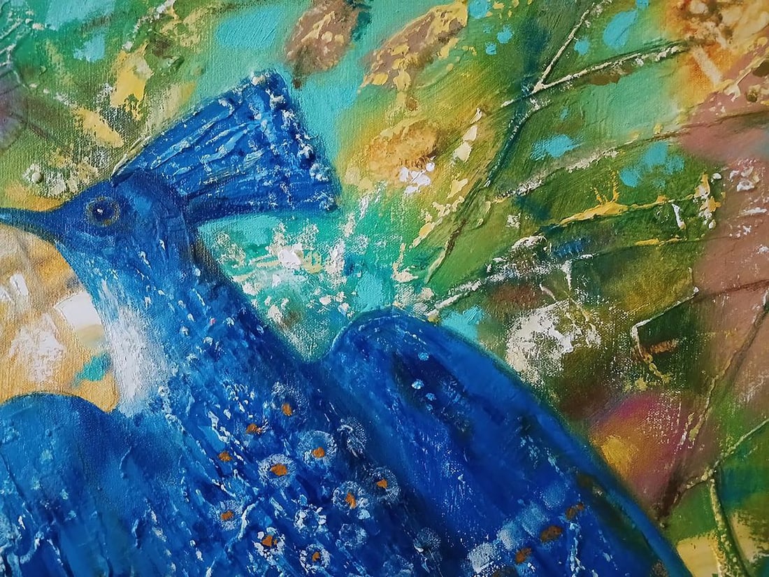 Abstract oil painting Blue Bird Anatoly Tarabanov - 5