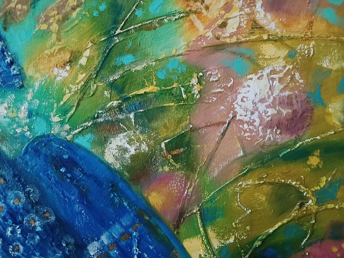 Abstract oil painting Blue Bird Anatoly Tarabanov - 6