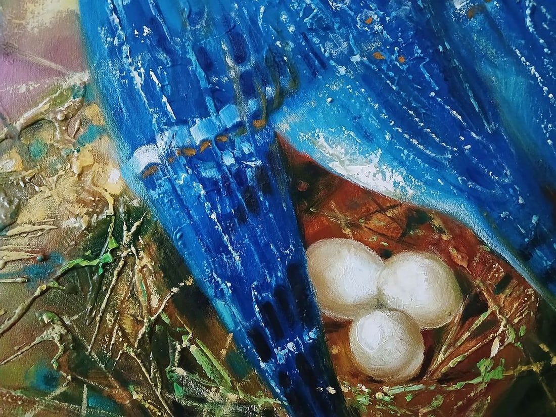 Abstract oil painting Blue Bird Anatoly Tarabanov - 8