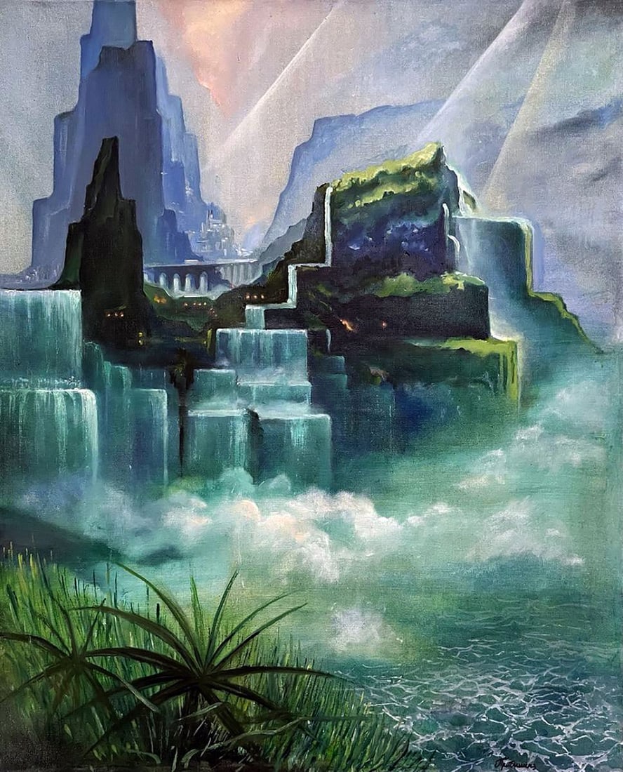 Oil painting Valley of waterfalls Serhii Prybyshenya (1 of 7)