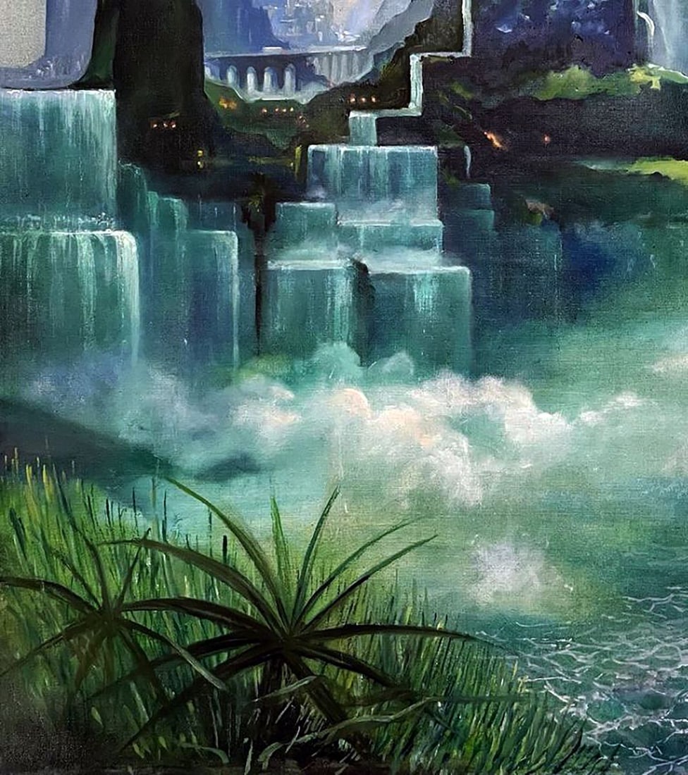 Oil painting Valley of waterfalls Serhii Prybyshenya - 6