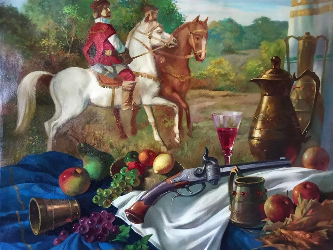 Oil painting Hunting Anatoly Borisovich Tarabanov: Title: Oil painting Hunting Anatoly Borisovich Tarabanov Description: №Tar 209 *** ABOUT THIS PAINTING *** * TITLE: "Hunting" * ARTIST: Anatoly Borisovich Tarabanov * SIZE: 75x90 cm/'29.52x35.43