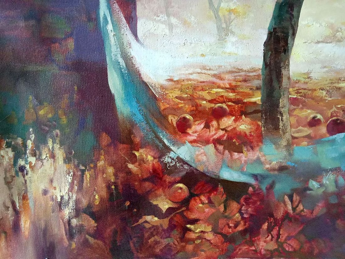 Oil painting Autumn garden Anatoly Borisovich Tarabanov - 2