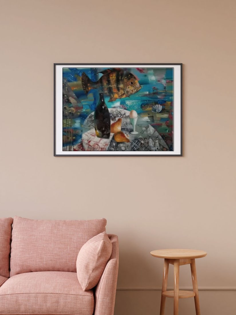 Oil painting Still life with fish Anatoly Borisovich Tarabanov - 3