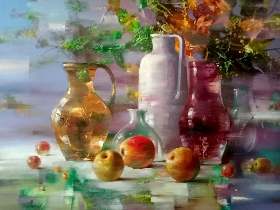 Oil painting Still life Anatoly Borisovich Tarabanov: Title: Oil painting Still life Anatoly Borisovich Tarabanov Description: №Tar 268 *** ABOUT THIS PAINTING *** * TITLE: "Still life" * ARTIST: Anatoly Borisovich Tarabanov * SIZE: 60x80 cm/'23.62