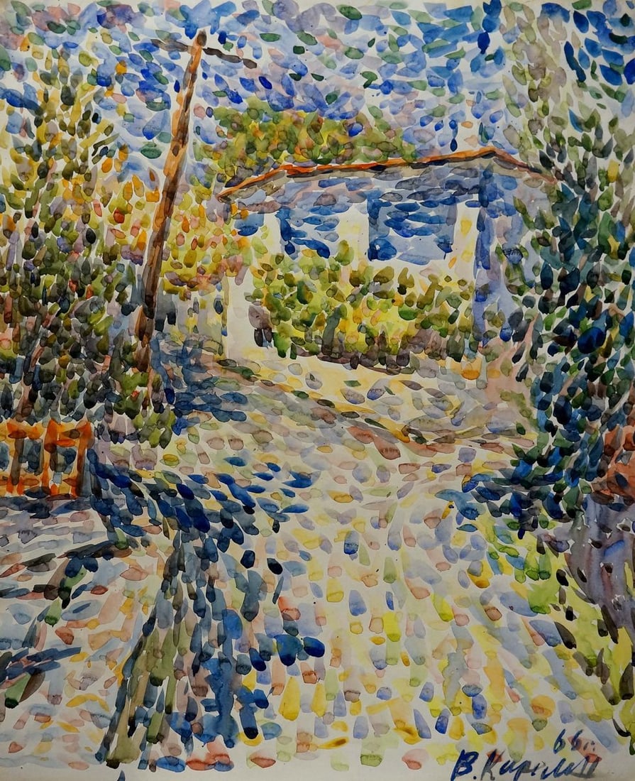 Watercolor painting Street landscape Karelin Vyacheslav (1 of 8)