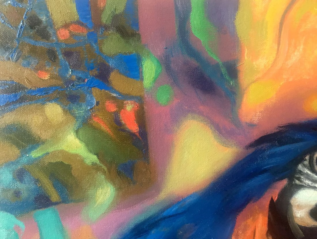 Abstract oil painting Still life with a parrot Anatoly Borisovich Tarabanov - 2