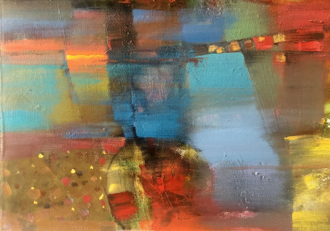 Abstract oil painting Red sun Anatoly Borisovich Tarabanov - 8