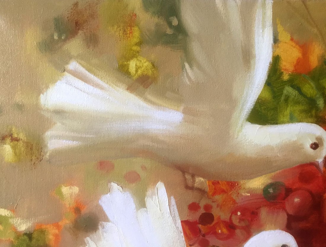 Abstract oil painting Pigeons Anatoly Borisovich Tarabanov - 2