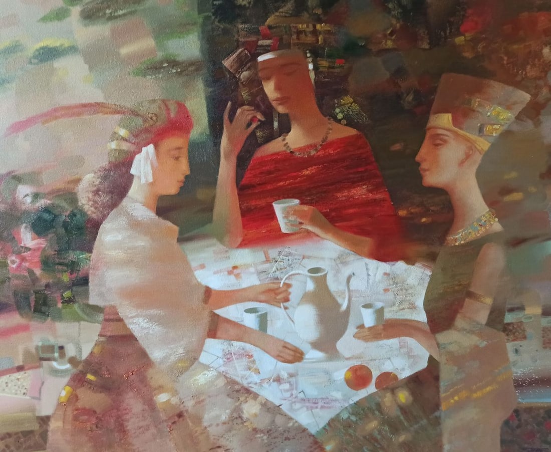 Abstract oil painting Tea party Anatoly Borisovich Tarabanov (1 of 16)