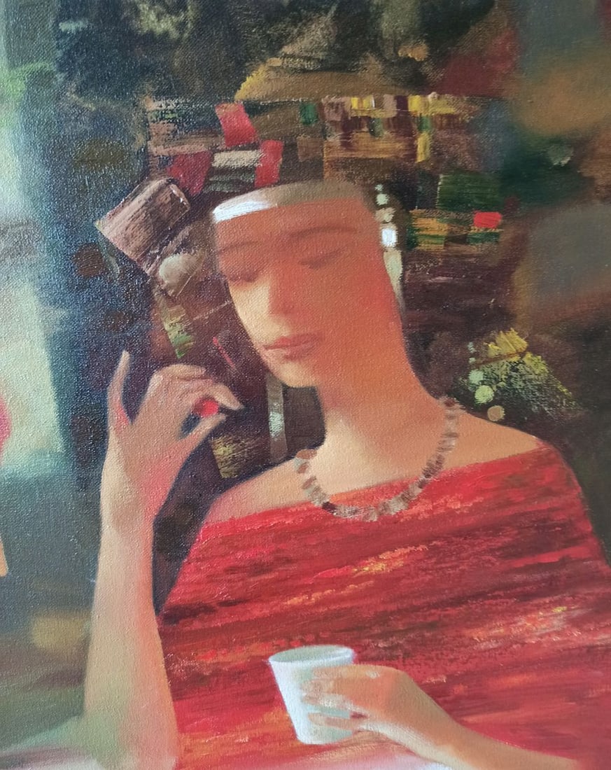 Abstract oil painting Tea party Anatoly Borisovich Tarabanov - 4