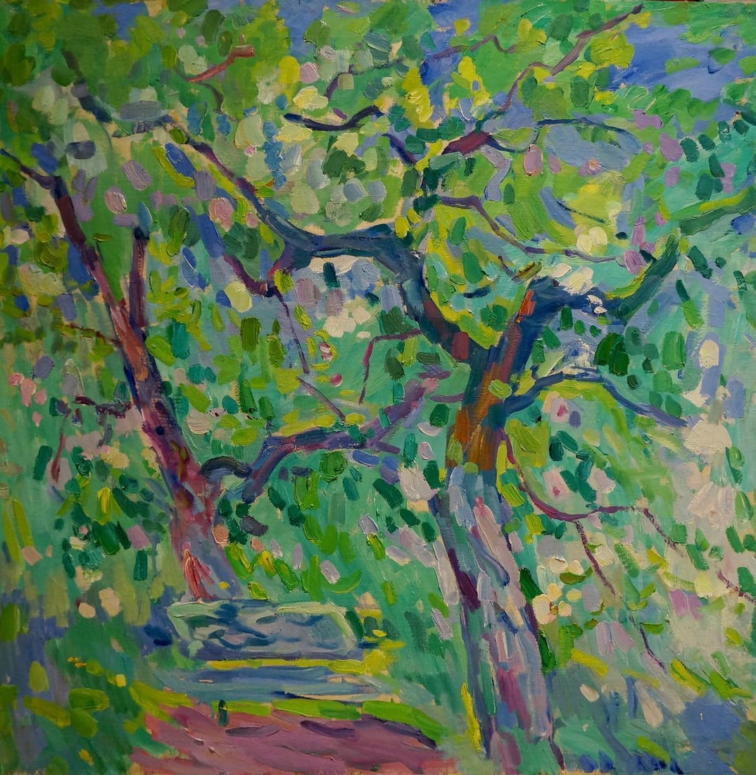 Oil painting Garden Matyushenko Victor Ivanovich: Title: Oil painting Garden Matyushenko Victor Ivanovich Description: №Vern 923 *** ABOUT THIS PAINTING *** * TITLE: "Garden" * ARTIST: Matyushenko Victor Ivanovich * SIZE: 80x80 cm/'31.49x31.49