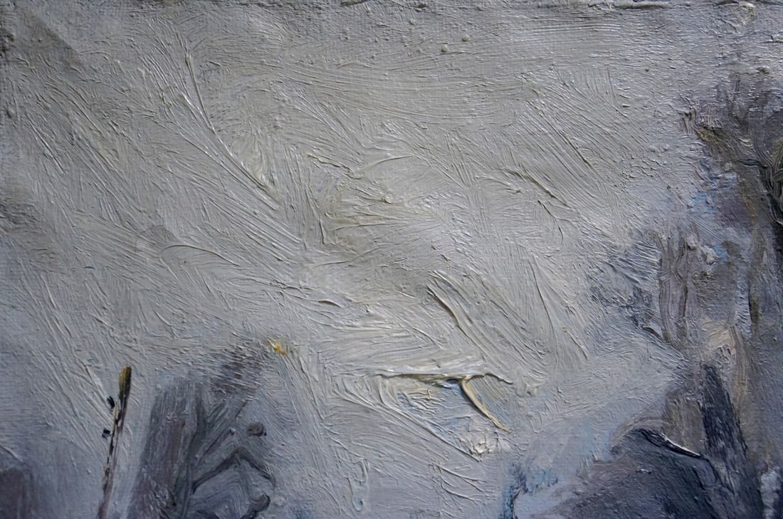 Oil painting Winter landscape - 4