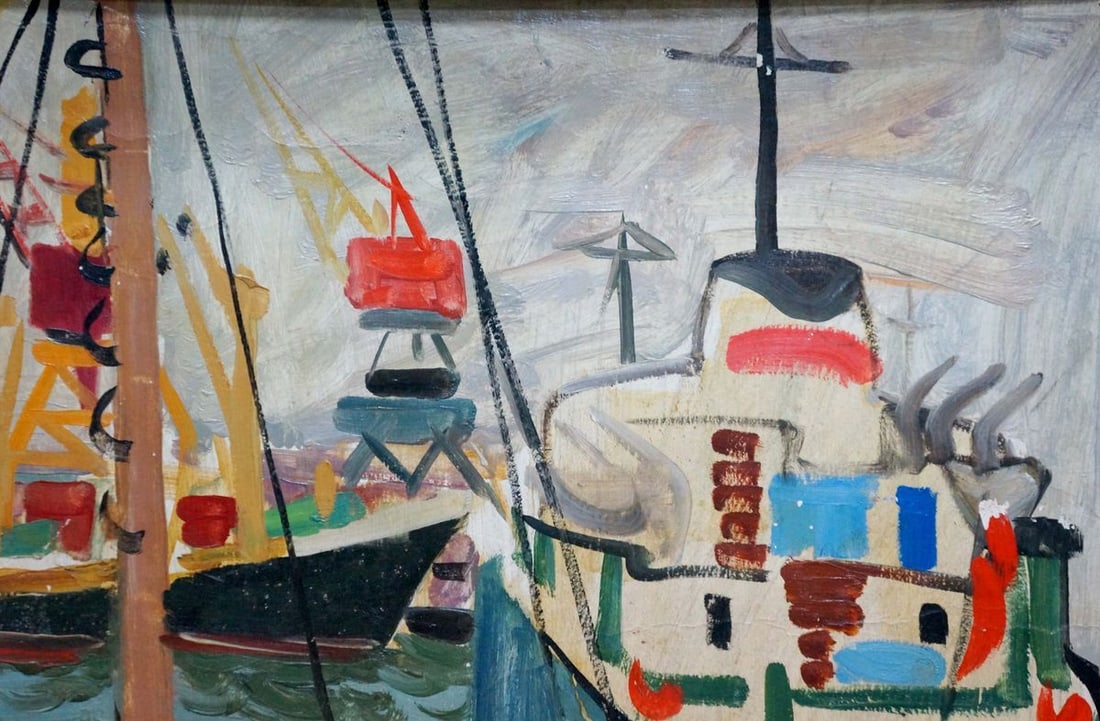 Oil painting Ships in the port Zebek Vladimir Evgenievich - 3