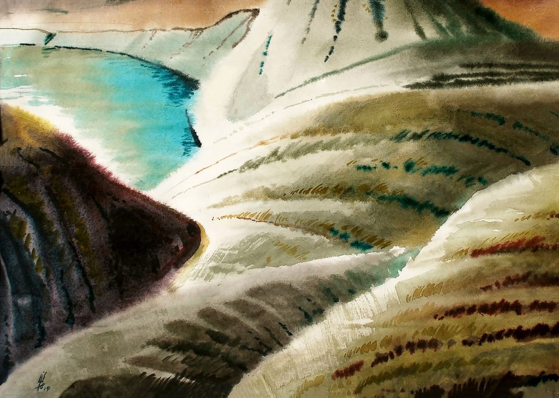 Watercolor painting Eastern Crimea Egor Ktpatunov - 4