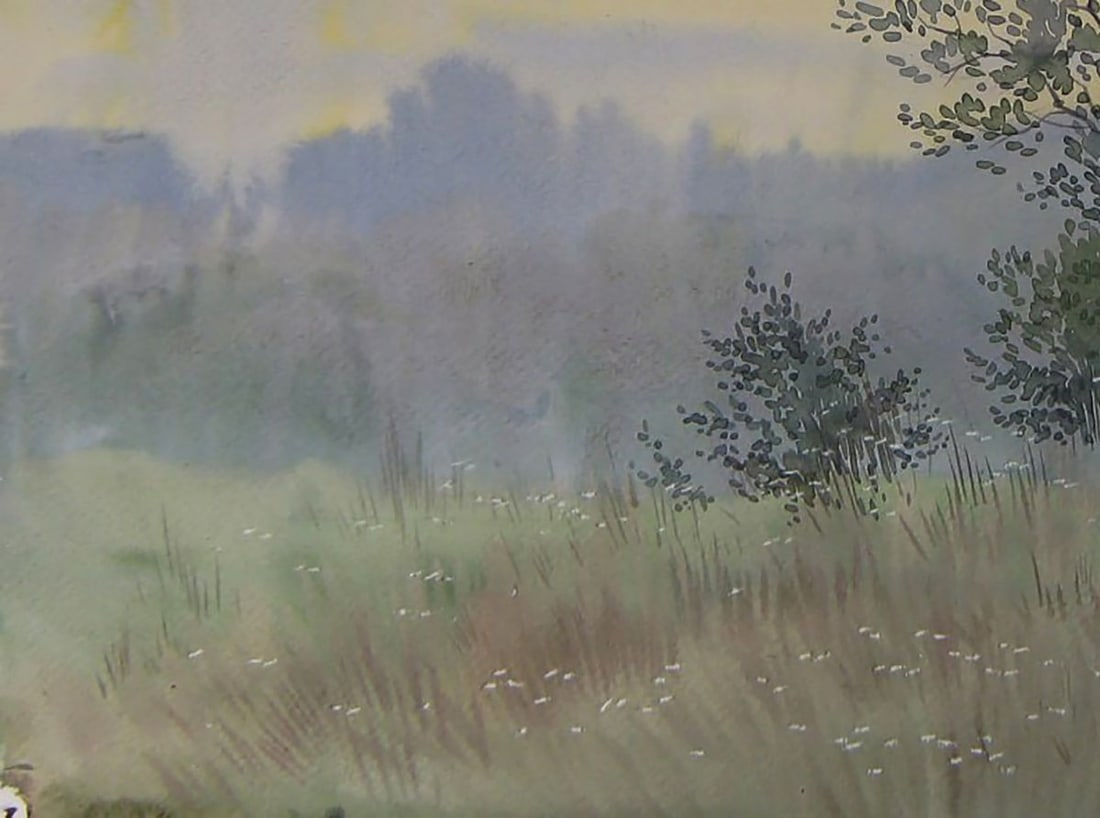 Watercolor painting Morning in nature Valery Savenets - 3