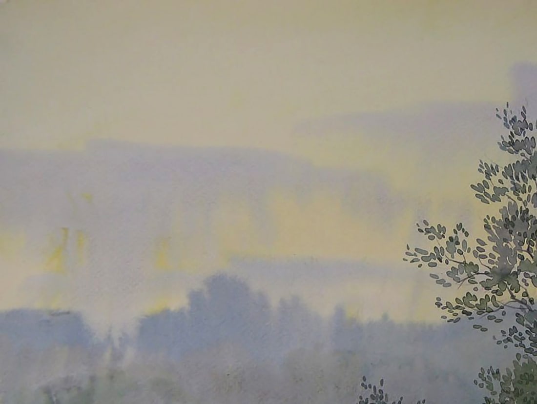 Watercolor painting Morning in nature Valery Savenets - 4