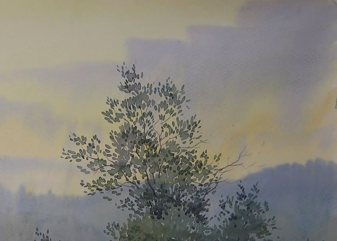 Watercolor painting Morning in nature Valery Savenets - 5