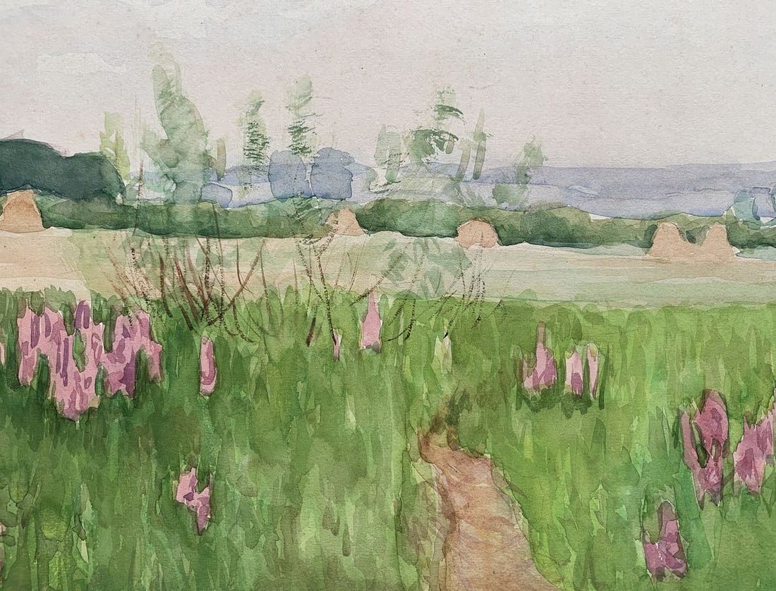 Watercolor painting In the field after the rain Ivan Tsyupka - 10
