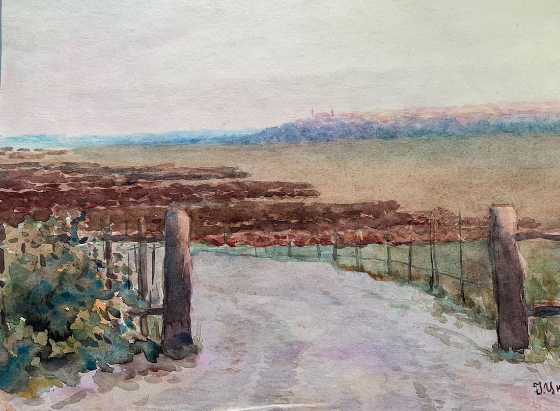 Watercolor painting The road into the distance Ivan Tsyupka - 5