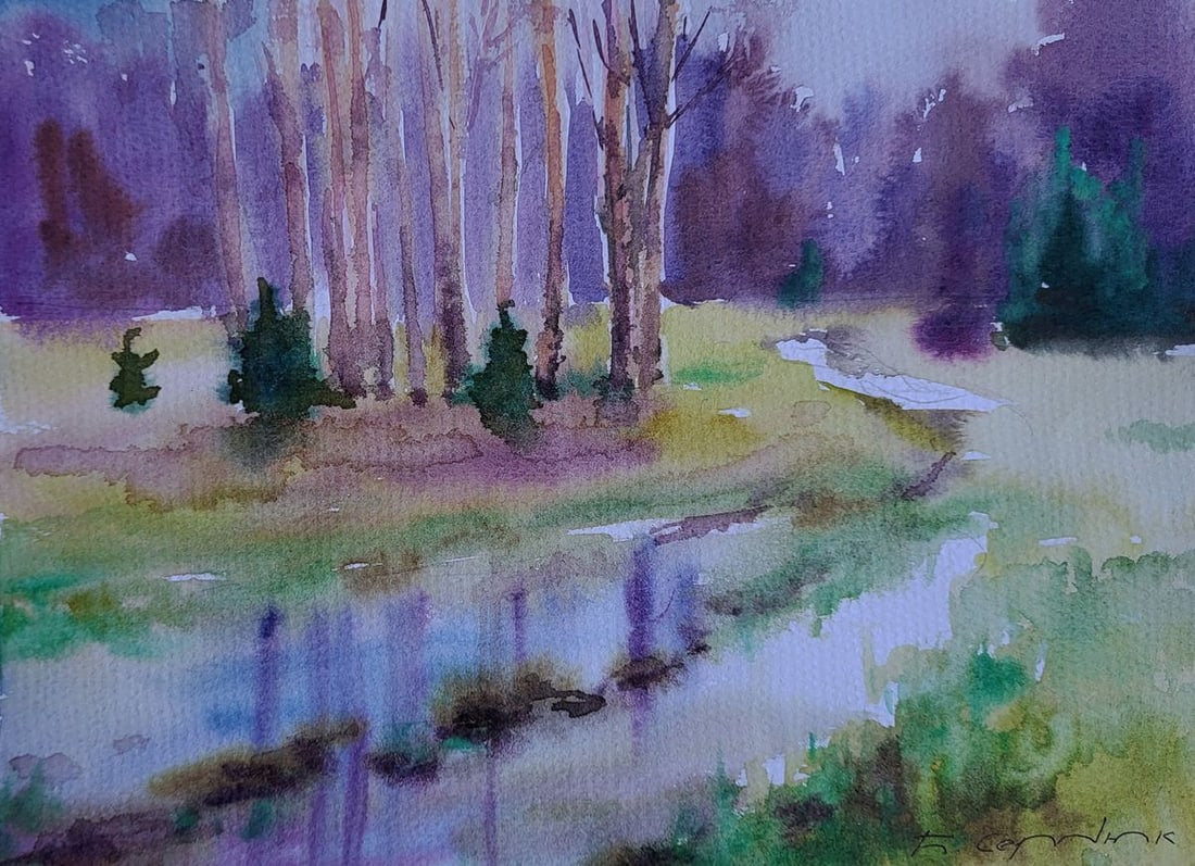 Watercolor painting Spring Awakens Boris Serdyuk (1 of 7)