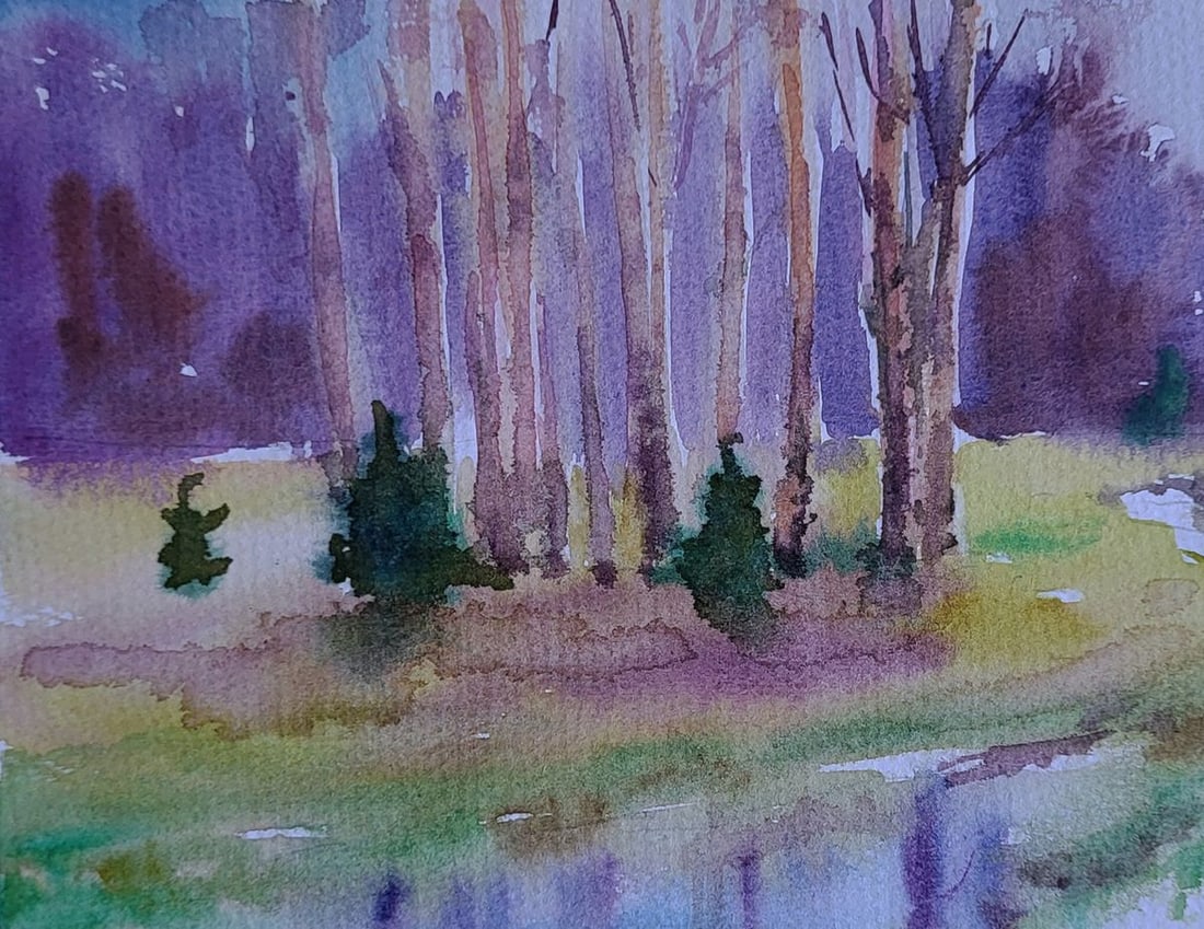 Watercolor painting Spring Awakens Boris Serdyuk - 4