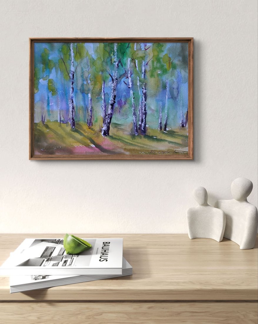 Watercolor painting Spring in the birches Boris Serdyuk - 3