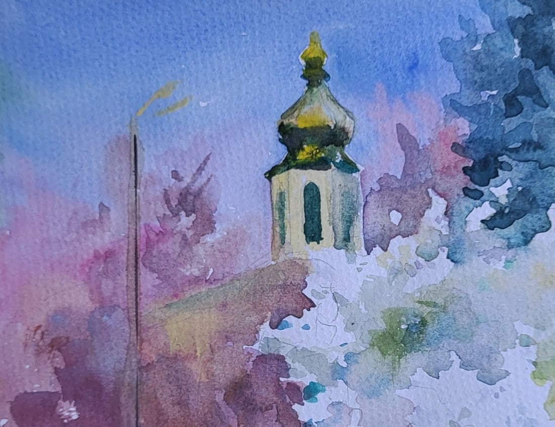 Watercolor painting The ringing of spring bells Boris Serdyuk - 4