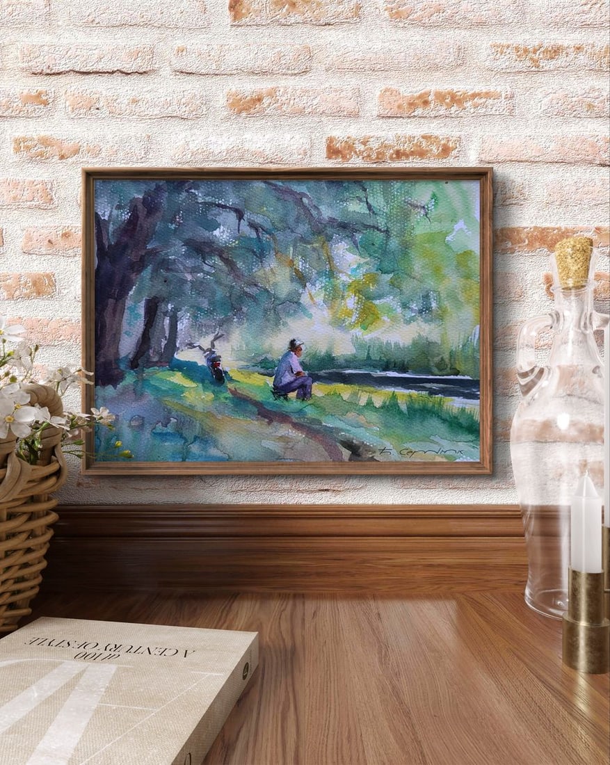 Watercolor painting By the shore of peace Boris Serdyuk - 3