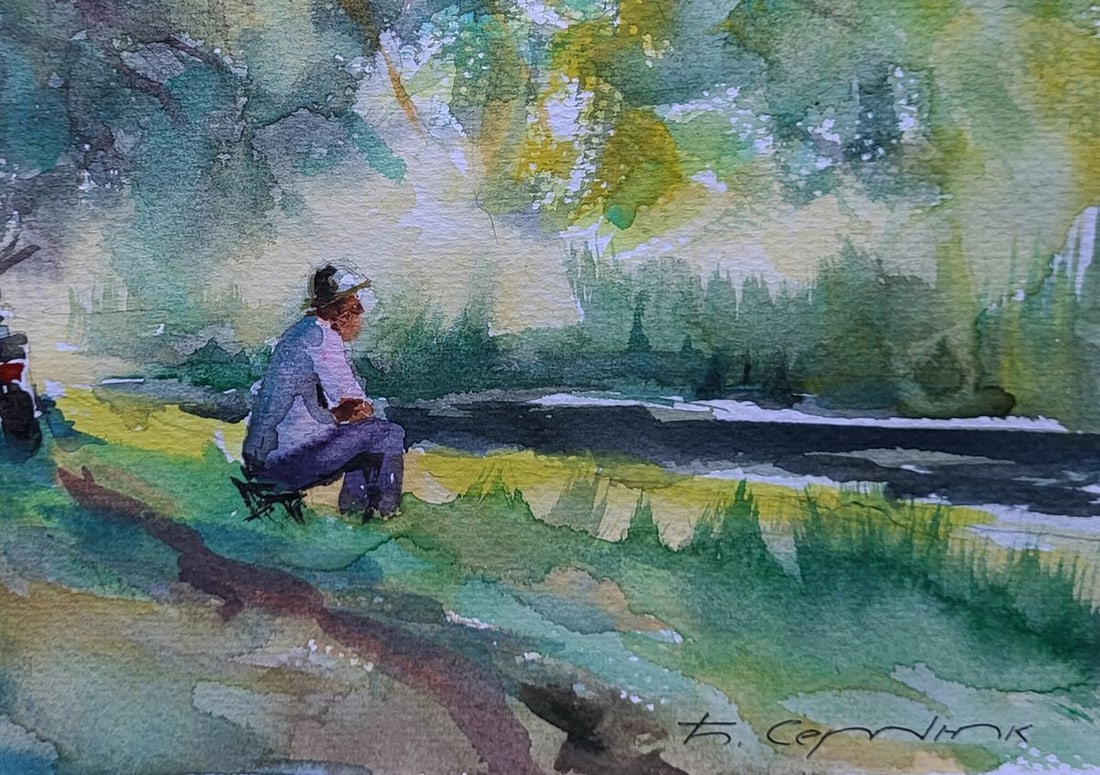 Watercolor painting By the shore of peace Boris Serdyuk - 7