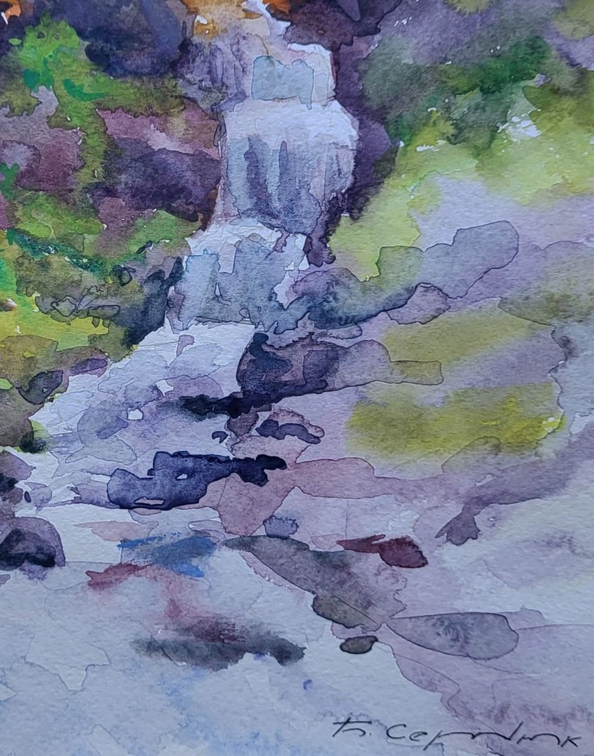 Watercolor painting Whispering stream Boris Serdyuk - 7