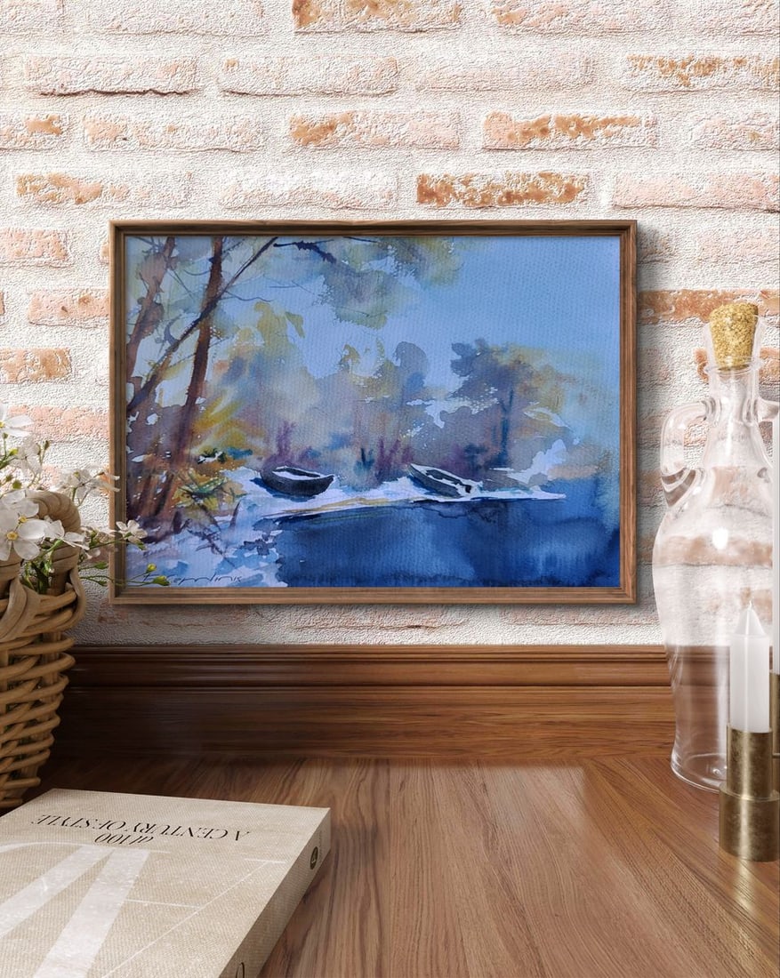 Watercolor painting Snowy morning light Boris Serdyuk - 3