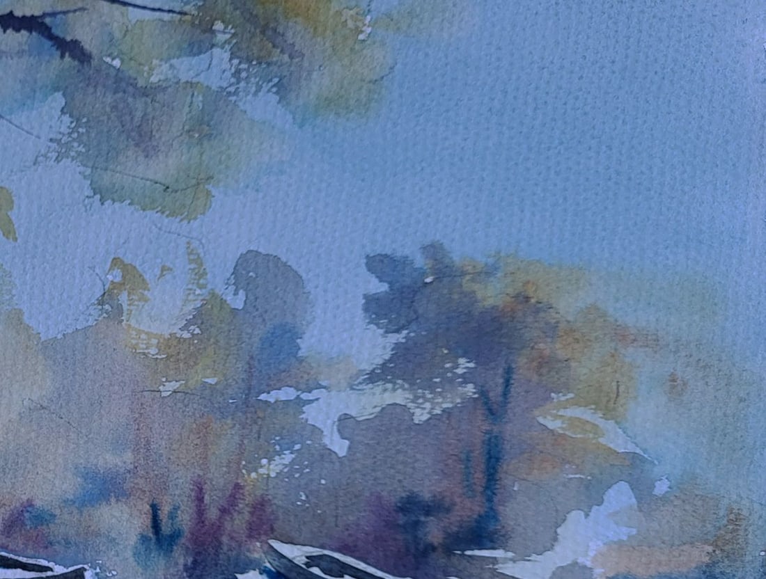 Watercolor painting Snowy morning light Boris Serdyuk - 5