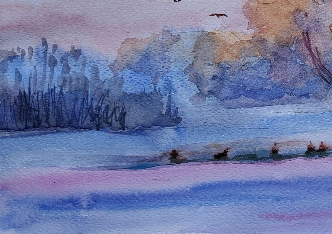 Watercolor painting Winter wonder Boris Serdyuk - 6