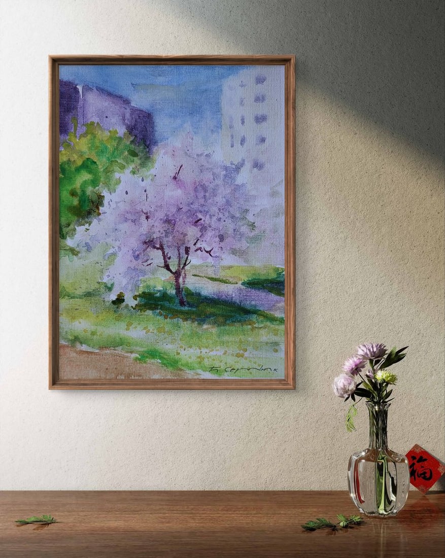 Watercolor painting Gentle april Boris Serdyuk - 2