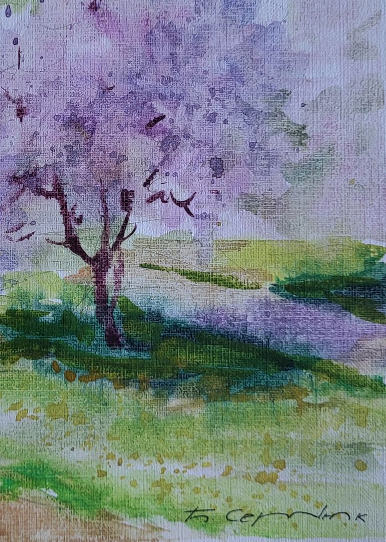 Watercolor painting Gentle april Boris Serdyuk - 7