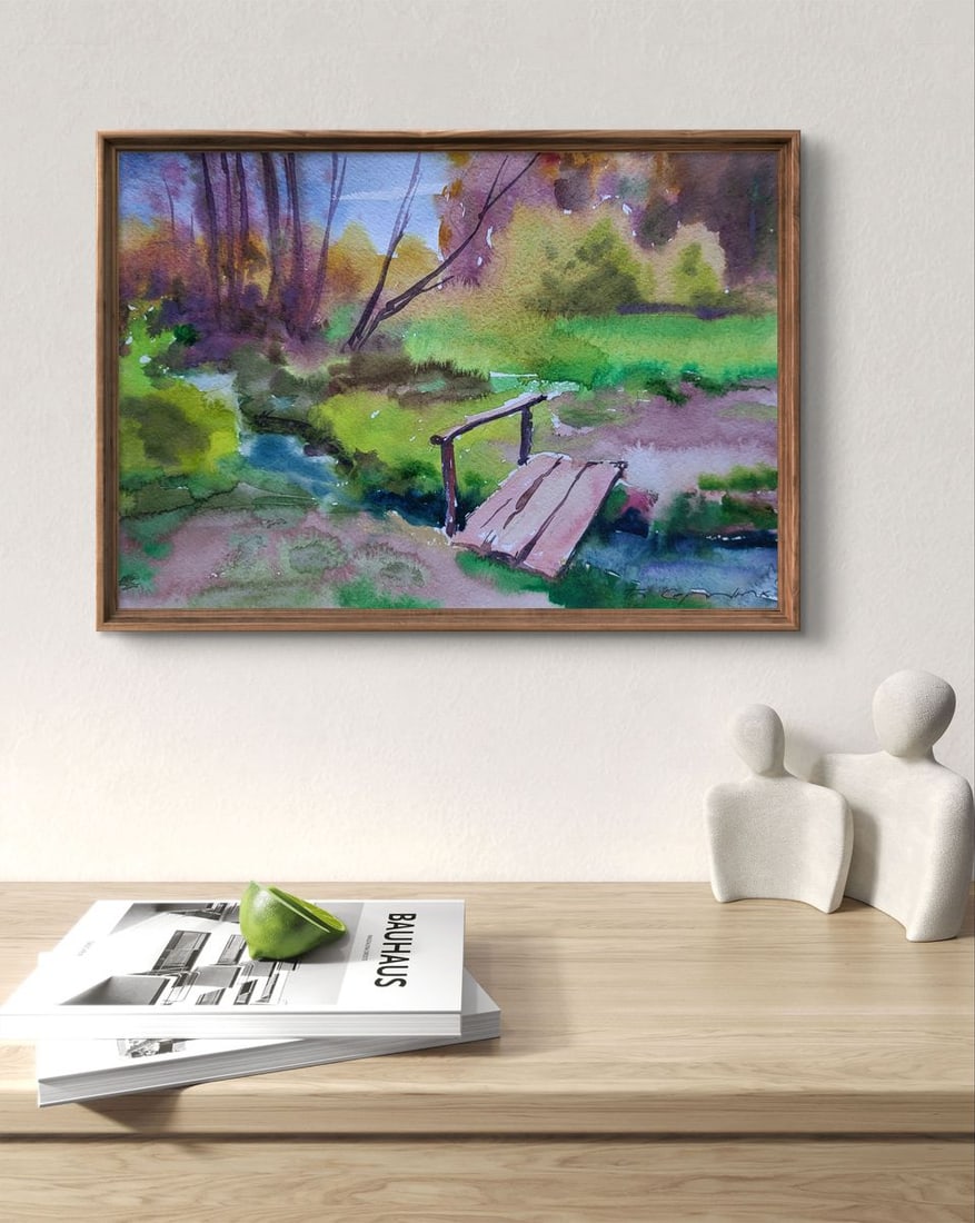 Watercolor painting Step across water Boris Serdyuk - 3