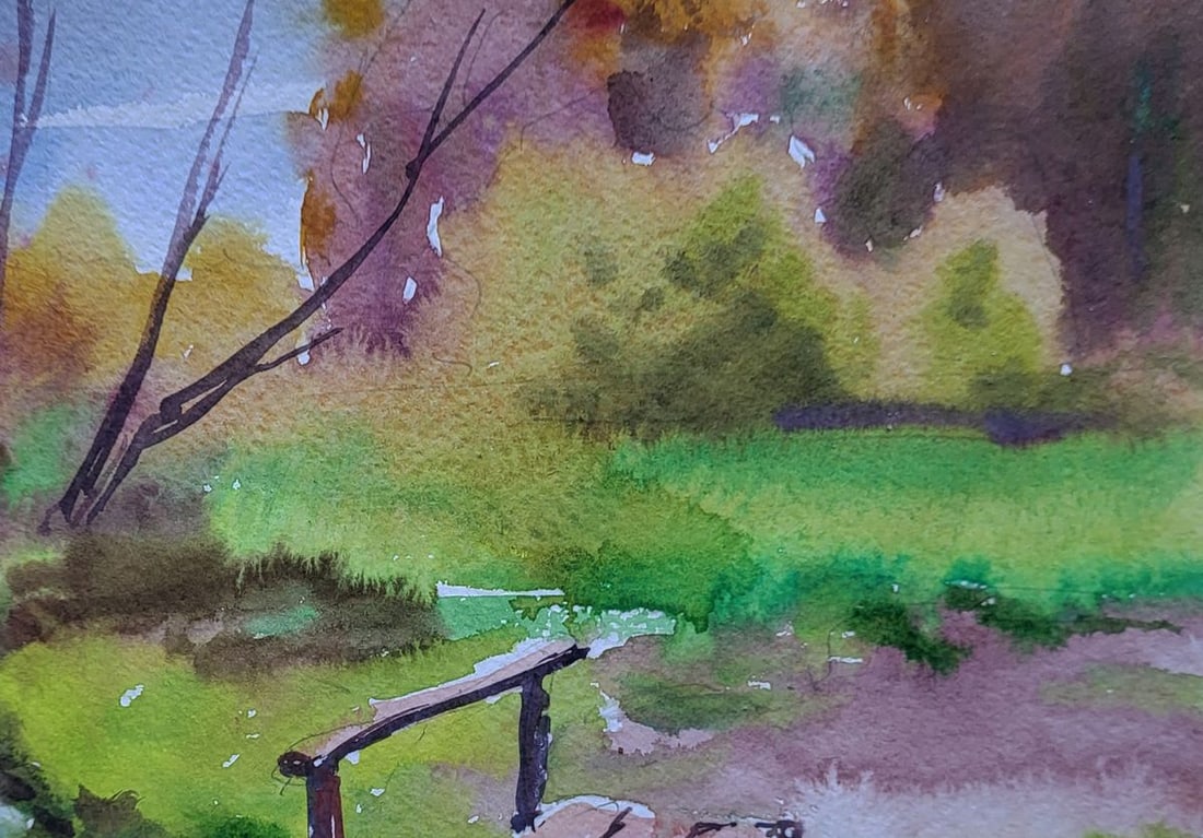 Watercolor painting Step across water Boris Serdyuk - 5