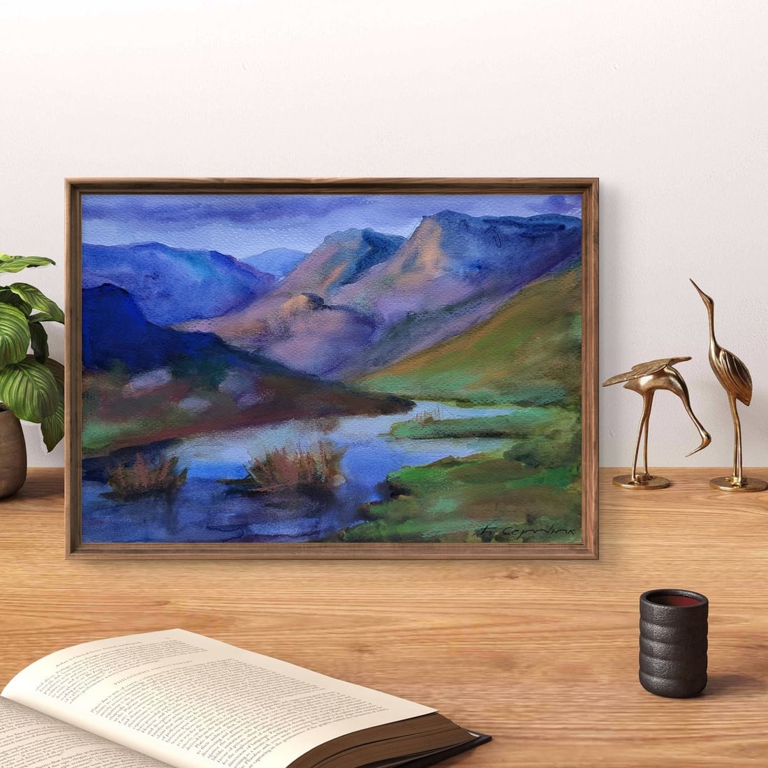 Watercolor painting Clouds over the ridges Boris Serdyuk - 3