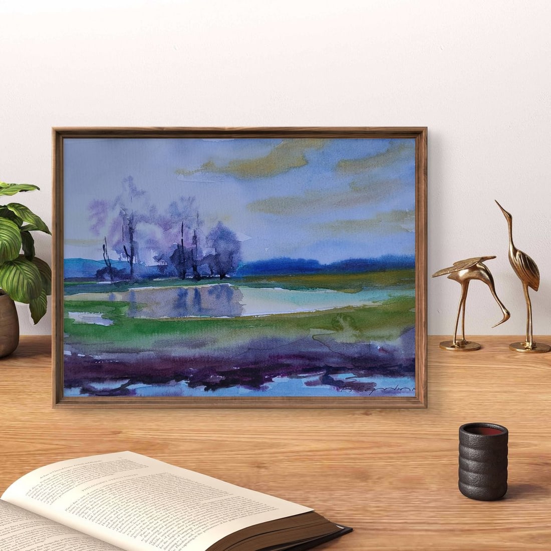 Watercolor painting Lake in the woods Boris Serdyuk - 3