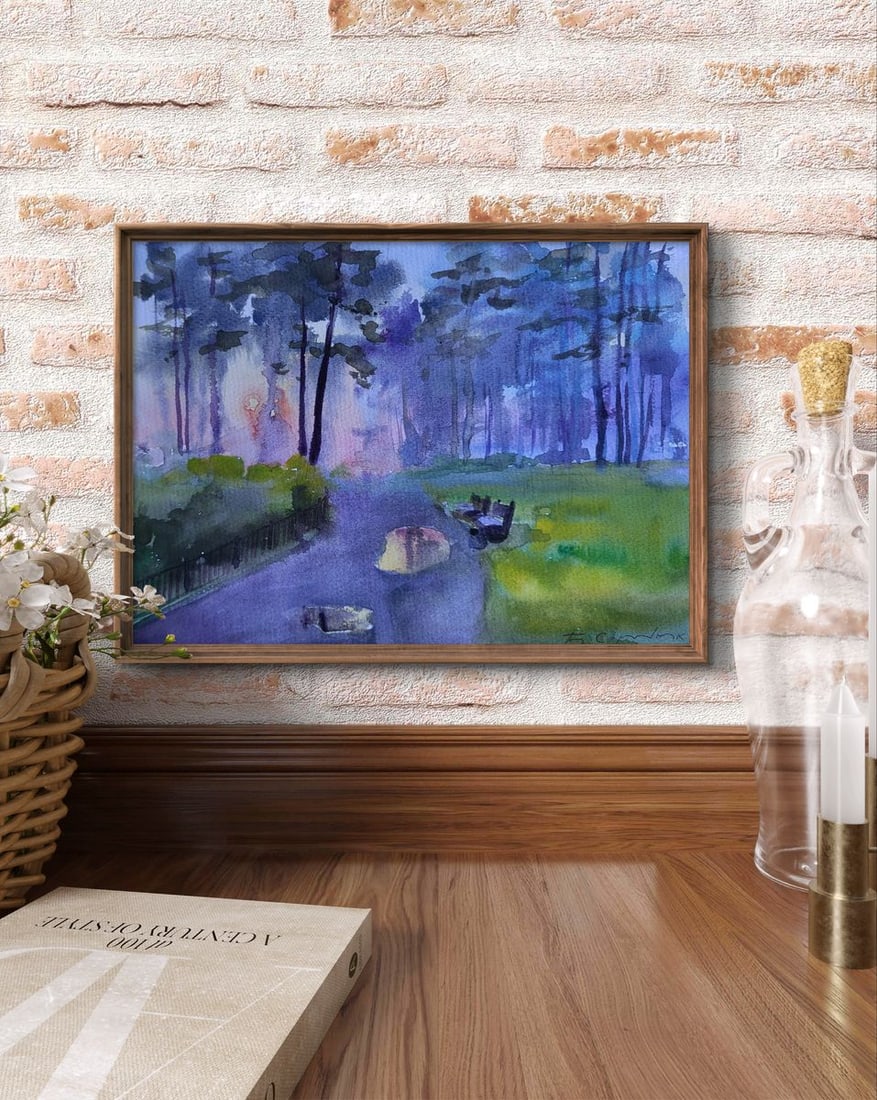 Watercolor painting Morning after rain Boris Serdyuk - 2