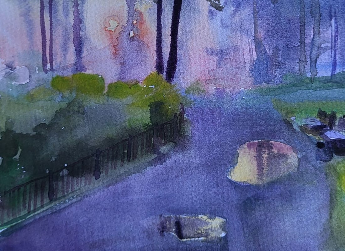 Watercolor painting Morning after rain Boris Serdyuk - 6