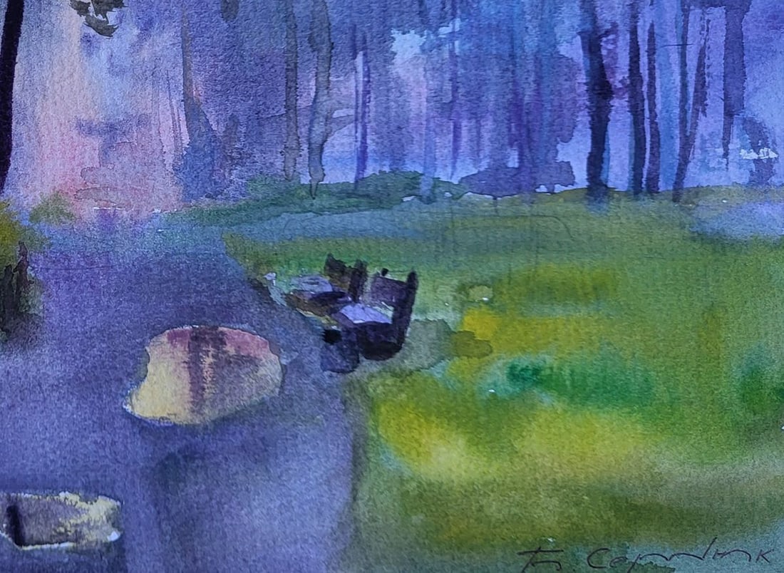 Watercolor painting Morning after rain Boris Serdyuk - 7