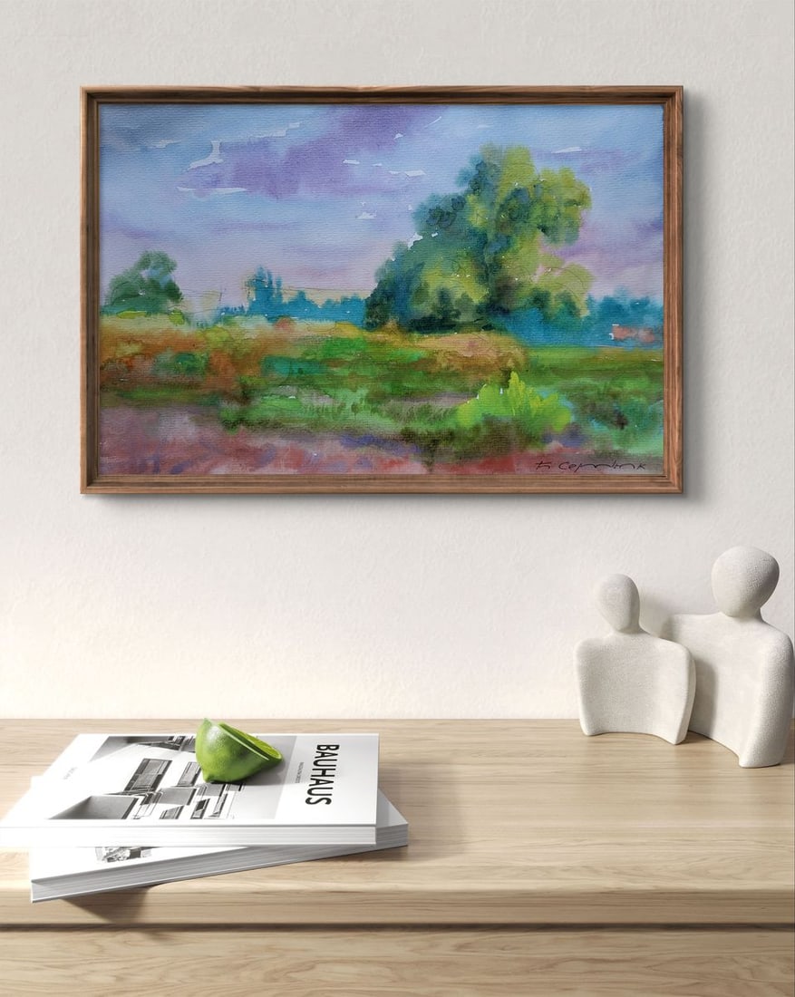 Watercolor painting August summer day Boris Serdyuk - 2