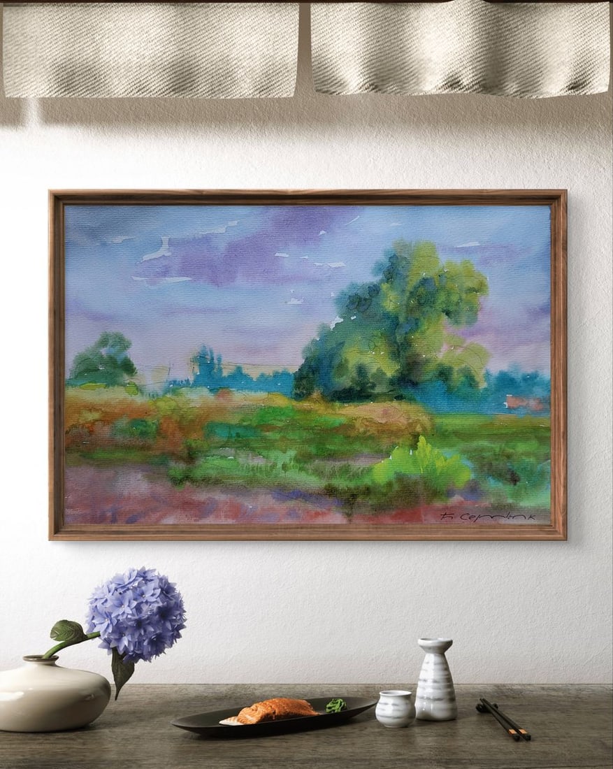 Watercolor painting August summer day Boris Serdyuk - 3