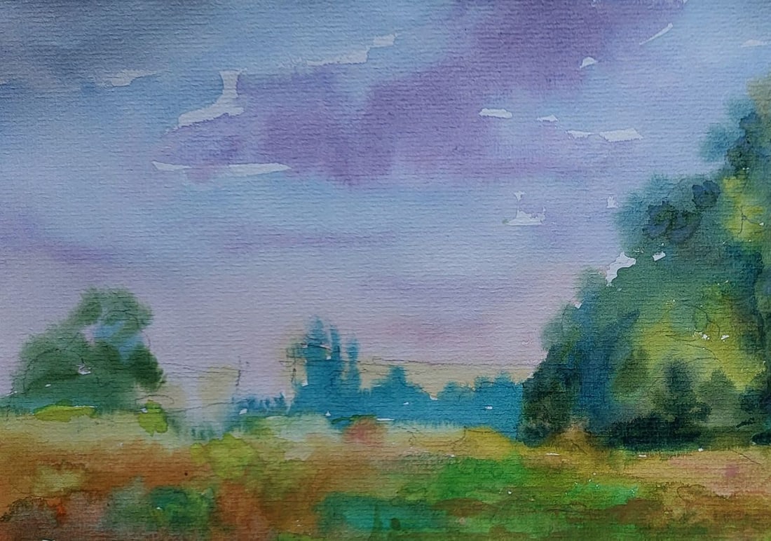 Watercolor painting August summer day Boris Serdyuk - 4