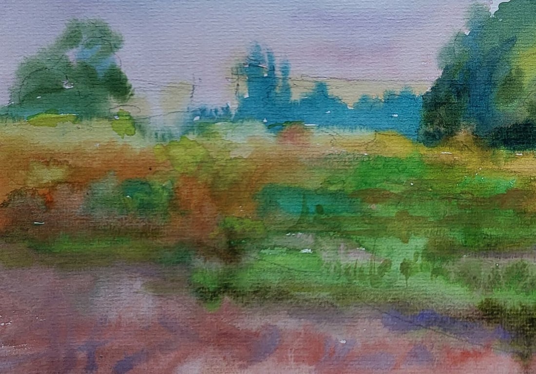 Watercolor painting August summer day Boris Serdyuk - 6