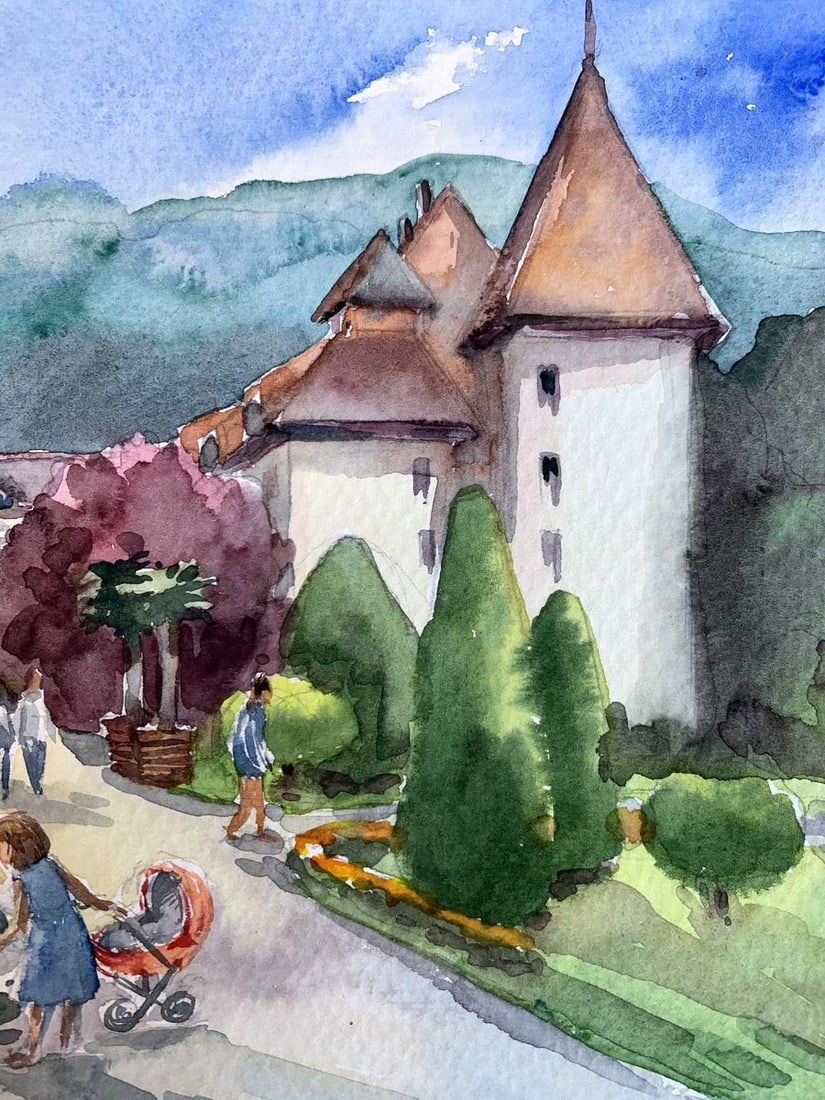 Watercolor painting Joy at the fountain Svetlana Gramm - 10